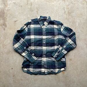 J.Crew green/blue plaid button up shirt